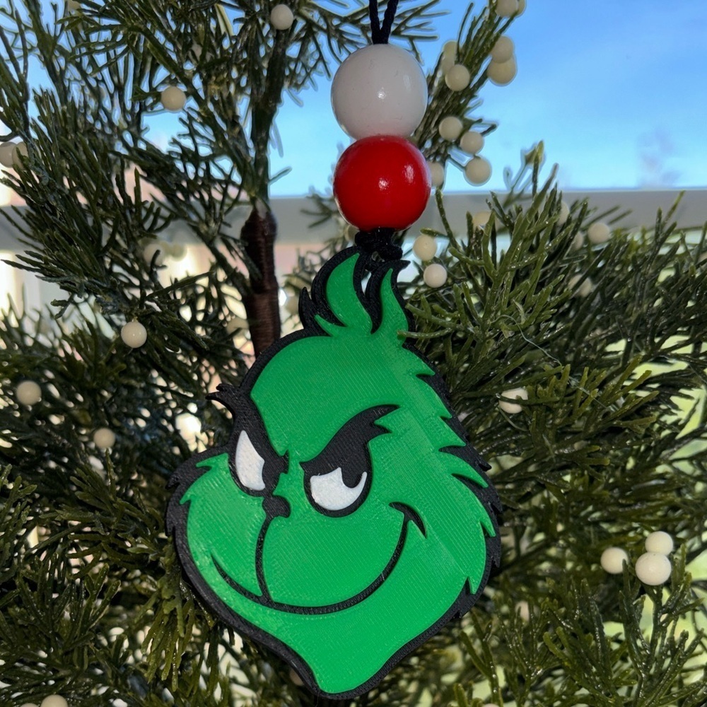 Green Grinch Christmas Ornament